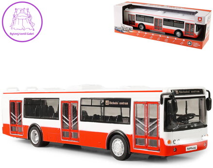 Autobus hlásí zastávky MHD Červený zpětný chod na baterie Světlo Zvuk CZ