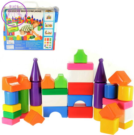 PL Kostky baby stavební soft měkké plastové barevné set 34ks