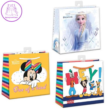 Taška dárková Frozen 2 / Minnie / Mickey Mouse 16x16cm papírová 3 druhy