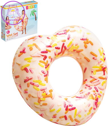 INTEX Kruh nafukovací donut srdce 104cm plavací kolo do vody 56253
