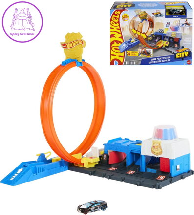 MATTEL HOT WHEELS City super policejní stanice herní set s autíčkem