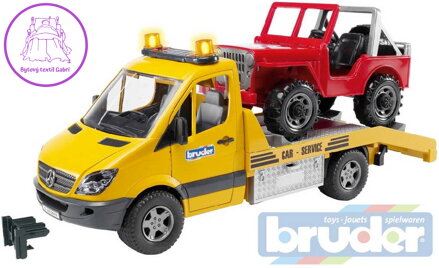 BRUDER 02535 (2535) Auto Mercedes odtahovka s Jeepem