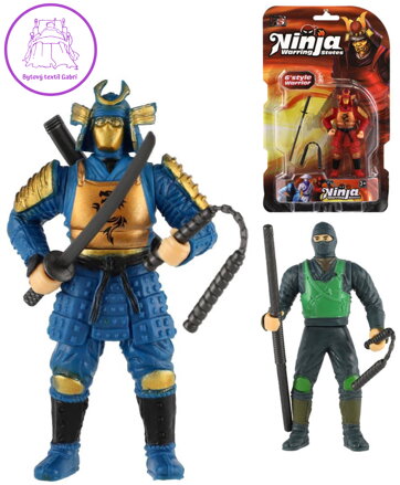 Figurka akční bojovník ninja set se zbraněmi různé druhy plast
