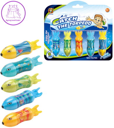 Hra vodní Chatch Torpedo set střela 5ks na potápění do vody Hra vodní Chatch Torpedo set střela 5ks na potápění do vody