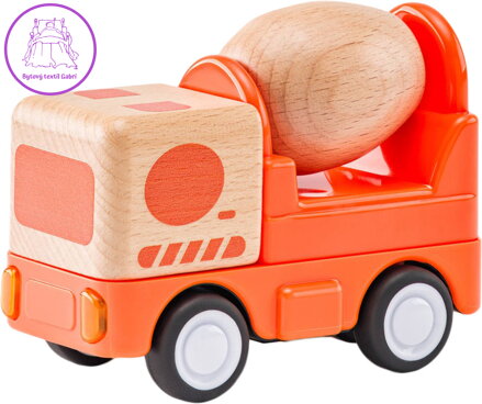 WOODY DŘEVO Auto baby míchačka na setrvačník na baterie Světlo Zvuk