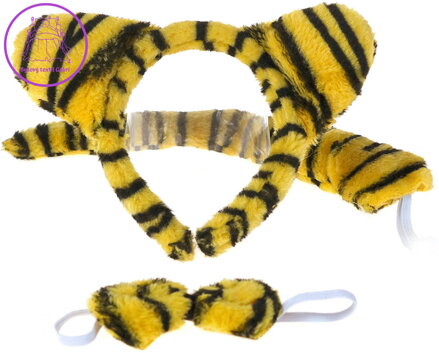 KARNEVAL Tygr set čelenka, ocas, motýlek *KARNEVALOVÝ DOPLNĚK*