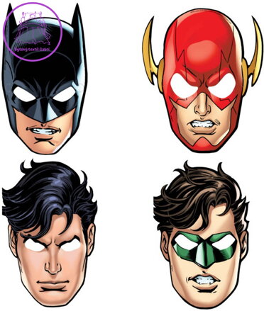 Maska na obličej Liga spravedlnosti set 8ks karton v sáčku