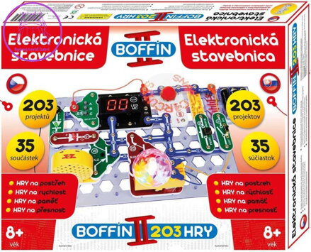 Boffin II. HRY 203 projektů 35 součástek na baterie elektronická STAVEBNICE