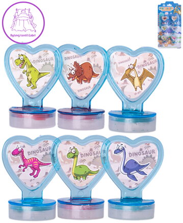 Razítka zvířátka dinosauři set 6ks dětská tiskátka na kartě