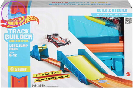 MATTEL HOT WHEELS Track Builder set s autíčkem pro stavitele Dlouhý skok