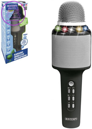 BONTEMPI Mikrofon dětský bezdrátový karaoke na baterie Světlo Zvuk