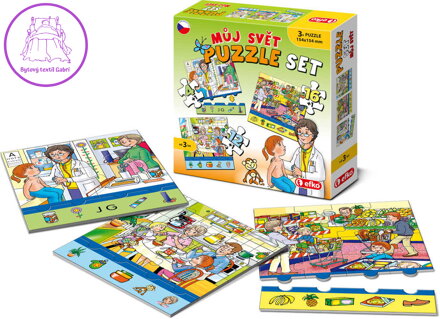 EFKO Puzzle vzdělávací Můj svět 3v1 32 dílků skládačka v krabici