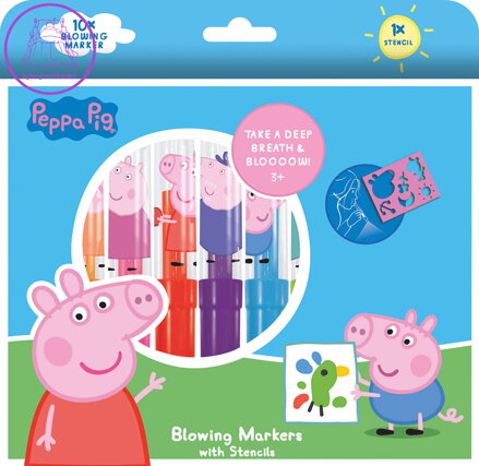 JIRI MODELS Foukací fixy 10+1 prasátko Peppa Pig