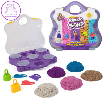 SPIN MASTER Kinetic Sand Variety Case kinetický písek s nástroji v kufříku