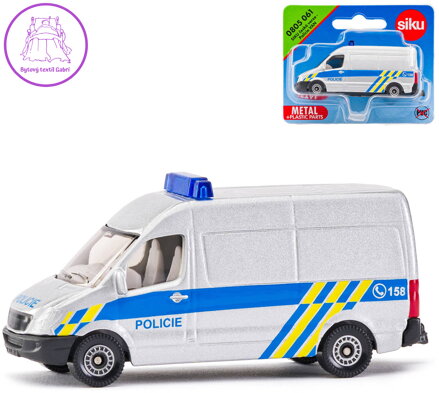 SIKU Auto Van česká Policie stříbrná dodávka CZ design kovový model