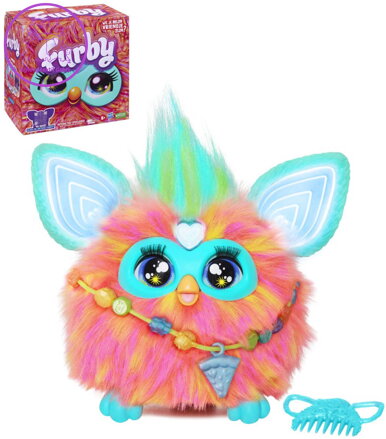 HASBRO PLYŠ Furby interaktivní korálový zvířátko na baterie Světlo Zvuk
