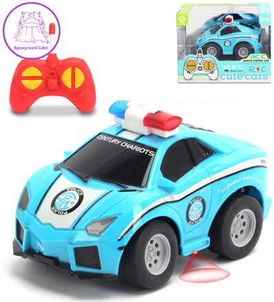 RC Auto policie modré na vysílačku plná funkce na baterie Světlo