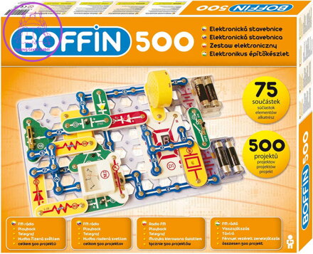 Boffin 500 projektů 75 součástek na baterie elektronická STAVEBNICE