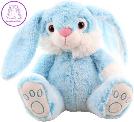PLYŠ Králík modrý sedící 23cm *PLYŠOVÉ HRAČKY*