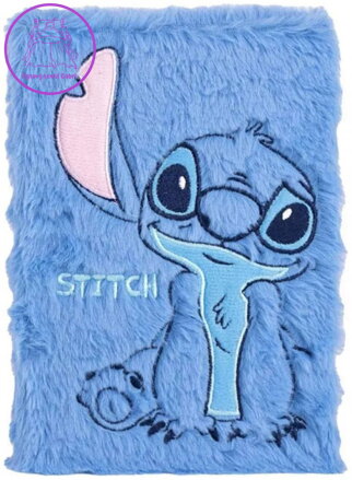 PLYŠ Zápisník Lilo & Stitch modrý holčičí A5 90 listů čistý papír