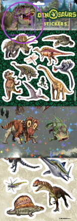 JIRI MODELS Samolepky Dinosauři klasické / foliové / s glitry
