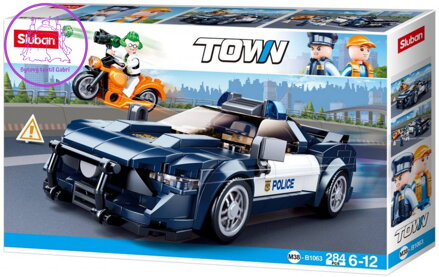SLUBAN Town Auto policejní sportovní vůz 284 dílků + 2 figurky STAVEBNICE