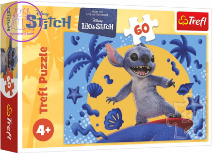 TREFL PUZZLE Den se Stitchem Lilo&Stitch skládačka 33x22cm 60 dílků