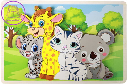DŘEVO PUZZLE Zvířátka 3D vkládací 8 dílků na desce *DŘEVĚNÉ HRAČKY* DŘEVO PUZZLE Zvířátka 3D vkládací 8 dílků na desce *DŘEVĚNÉ HRAČKY*