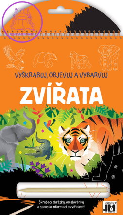 JIRI MODELS Vyškrabuj, objevuj, vybarvuj Zvířátka kreativní sešit