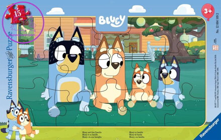 RAVENSBURGER Puzzle deskové Bluey 15 dílků 25x15cm skládačka