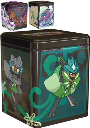 Hra Pokémon TCG Stacking Tins 2025 3x booster + samolepky v plechovce 3 druhy