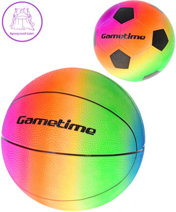 Míč Gametime baby duhový balon junior fotbal / basketbal 2 druhy