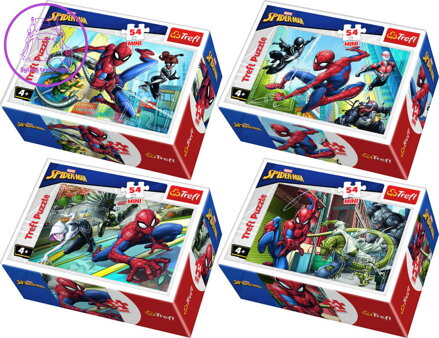 TREFL PUZZLE Spiderman Proti padouchům mini 20x13cm 54 dílků 4 druhy