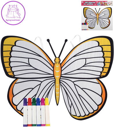 KARNEVAL Křídla motýlí na záda kreativní set s 6 fixy k vybarvení KARNEVAL Křídla motýlí na záda kreativní set s 6 fixy k vybarvení