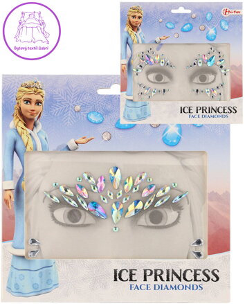 Zdobení na obličej diamantové nalepovací kamínky ledová princezna 2 druhy
