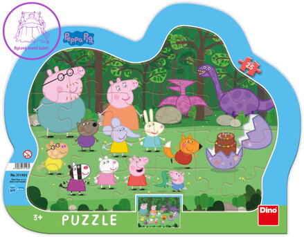 DINO Puzzle obrysové deskové 25 dílků Peppa Pig 31x23cm skládačka