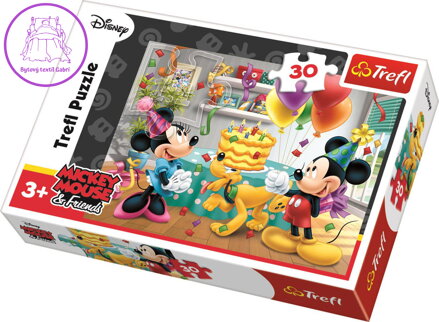 TREFL PUZZLE Mickey a Minnie slaví narozeniny 27x20cm 30 dílků skládačka