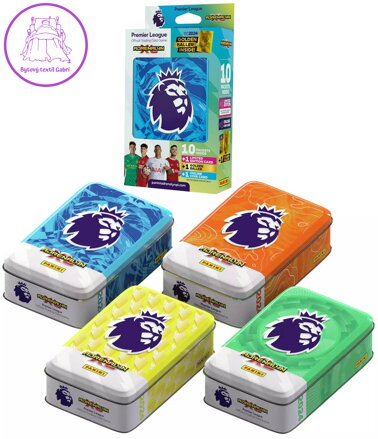 PANINI PREMIER LEAGUE 23/24 Sběratelské karty Adrenalyn XL 10x booster plechovka