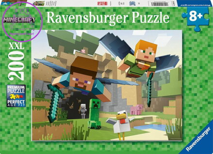 RAVENSBURGER Puzzle XXL Minecraft Dobrodružství 200 dílků 49x36cm