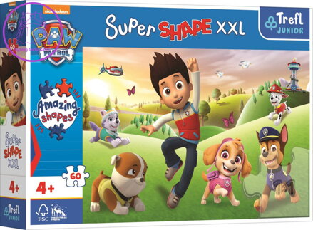TREFL PUZZLE Super Shape XXL Tlapková patrola Usměvaví pejsci 60x40cm 60 dílků