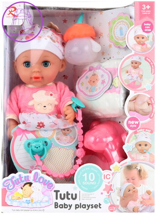 Panenka miminko 30cm set s nočníkem a doplňky čůrá na baterie Zvuk