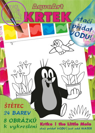 AKIM Omalovánky Stačí přidat vodu! Krtek (Krteček) 2 set s barvami a štětcem