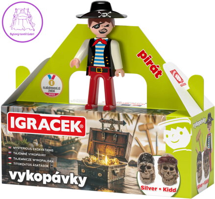 EFKO IGRÁČEK Pirát figurka s vykopávkami lebek Silvera a Kidda