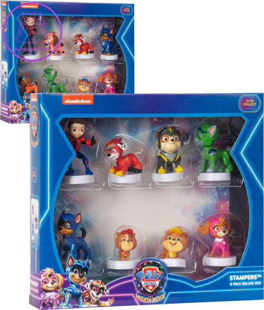 Razítko figurka Tlapková Patrola (Paw Patrol) set 8ks deluxe box 2 druhy