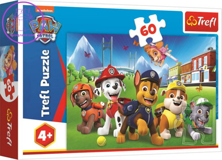 TREFL PUZZLE Tlapková patrola na trávníku 33x22cm skládačka 60 dílků