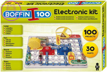 Boffin 100 elektronická stavebnice 100 projektů na baterie 30ks v krabici