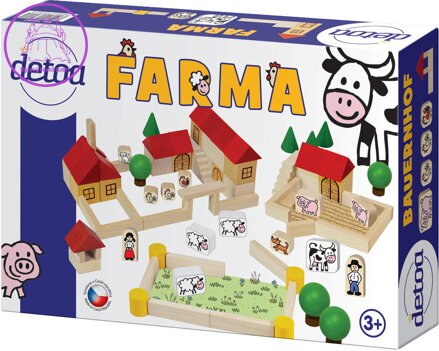DETOA DŘEVO Farma stavebnice 100 dílků *DŘEVĚNÉ HRAČKY*