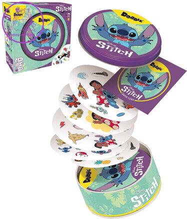 ASMODEE Hra postřehová Dobble Stitch v plechové krabičce *SPOLEČENSKÉ HRY*
