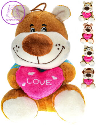 PLYŠ Zvířátko safari se srdíčkem Love 15cm 5 druhů *PLYŠOVÉ HRAČKY*