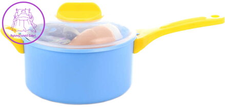 Kuchyňská dětská sada hrnec 28cm s náčiním a maketami potravin plast